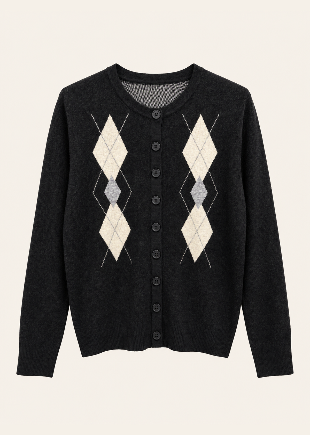 Cardigan jacquard rombes
