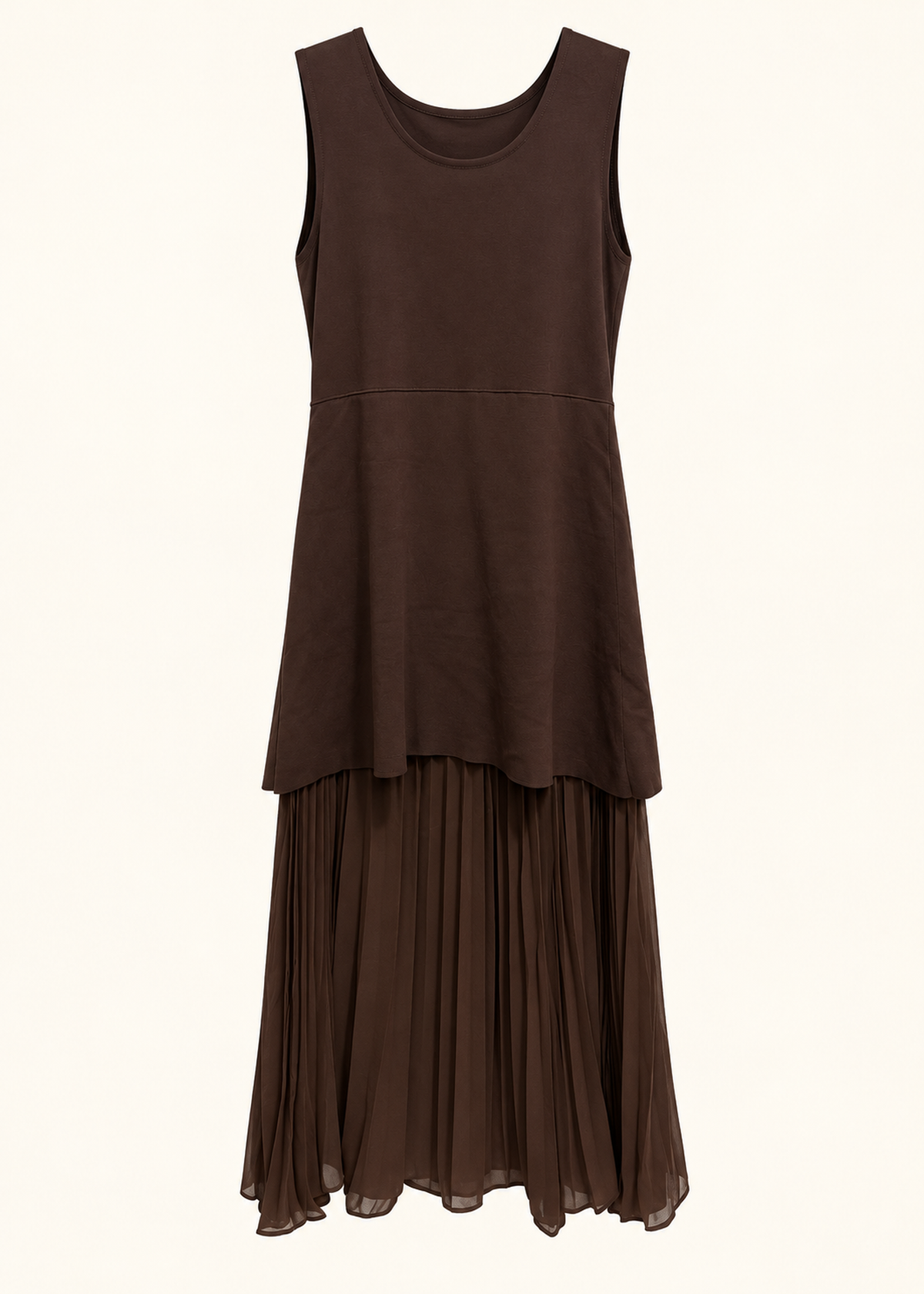 Vestido tricot con falda plisada
