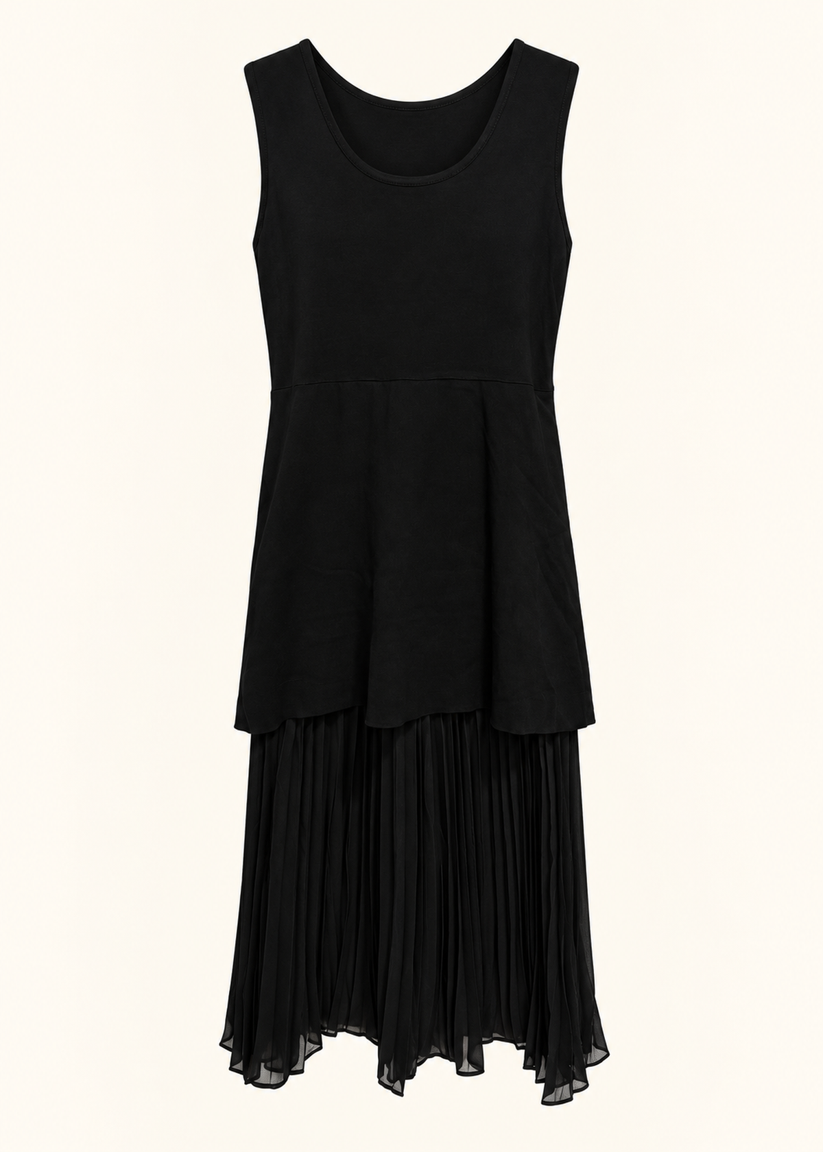 Vestido tricot con falda plisada