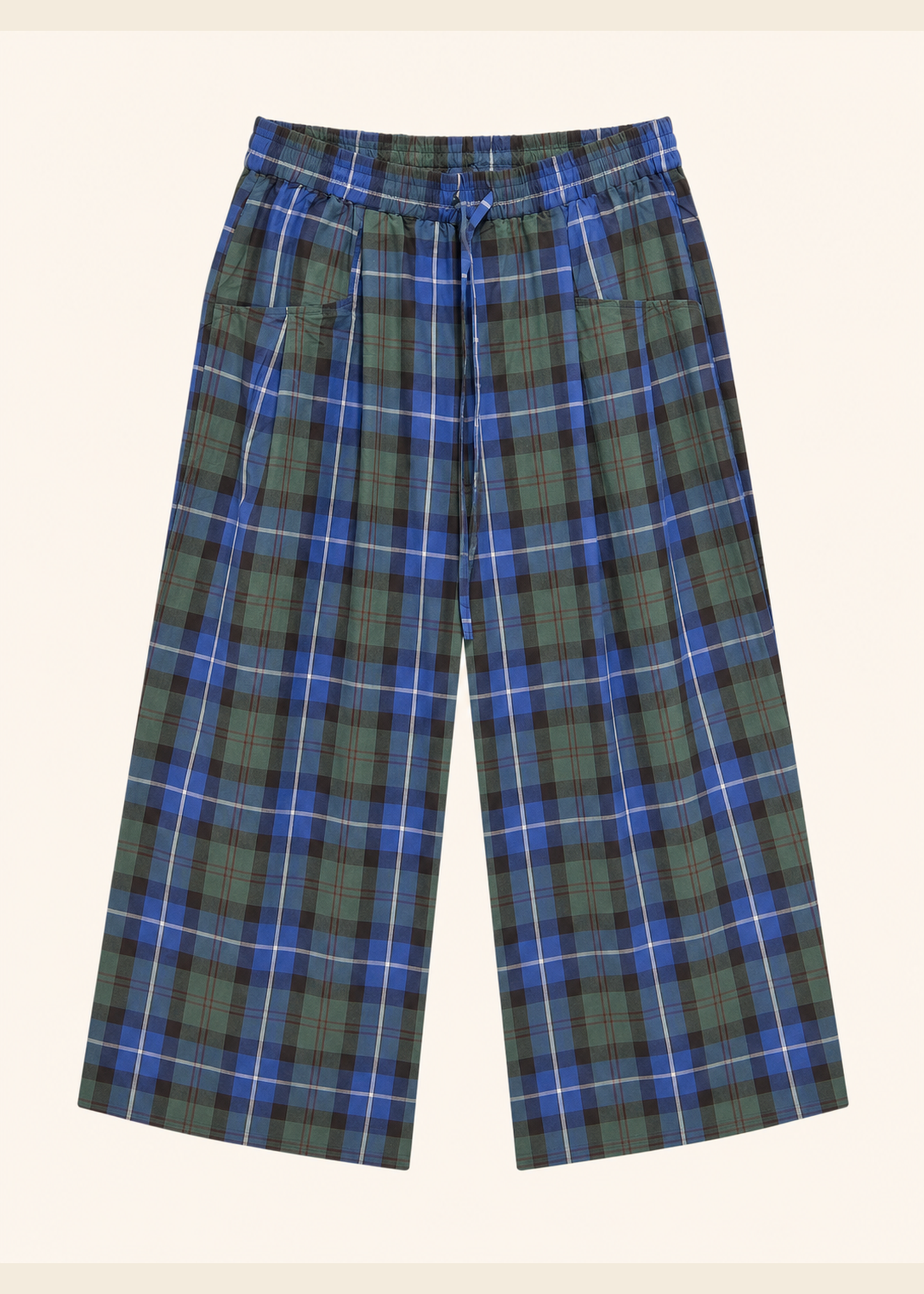 Pantalones anchos cuadros