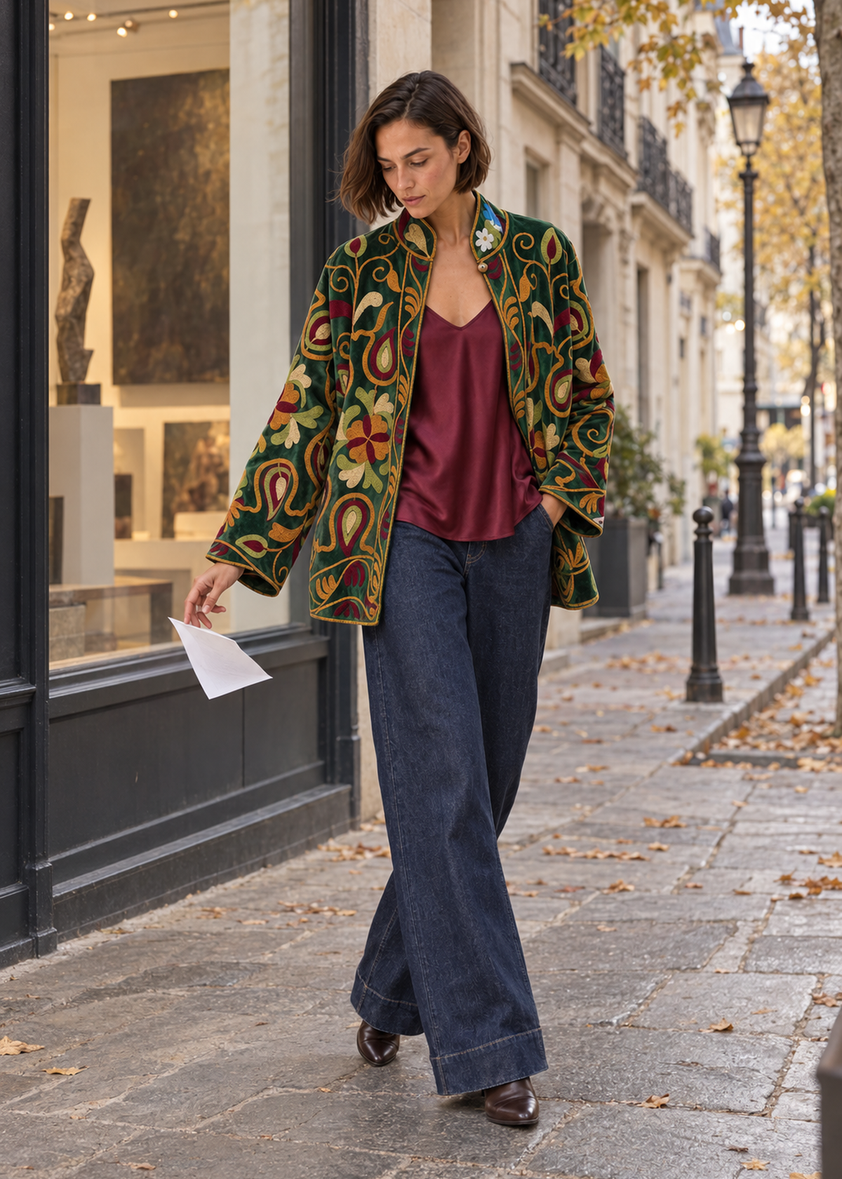 Chaqueta bordada terciopelo