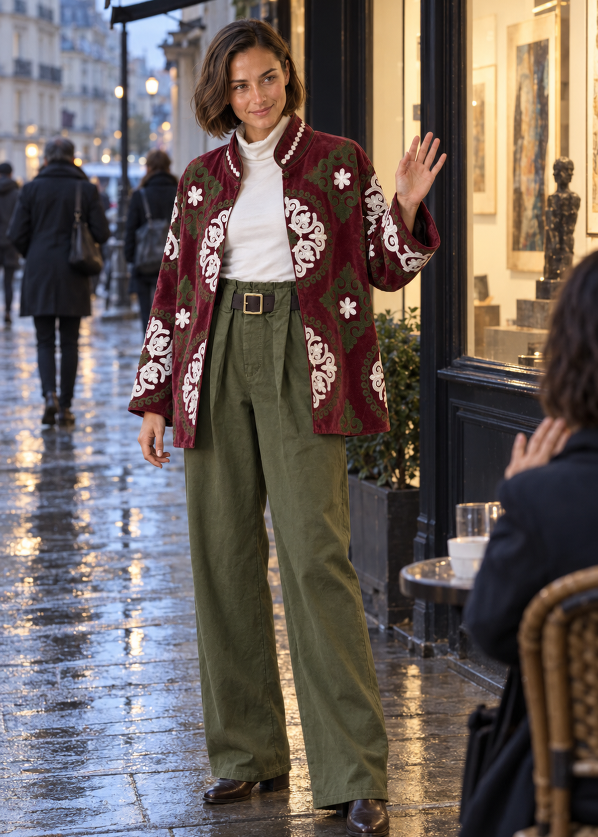 Chaqueta bordada terciopelo