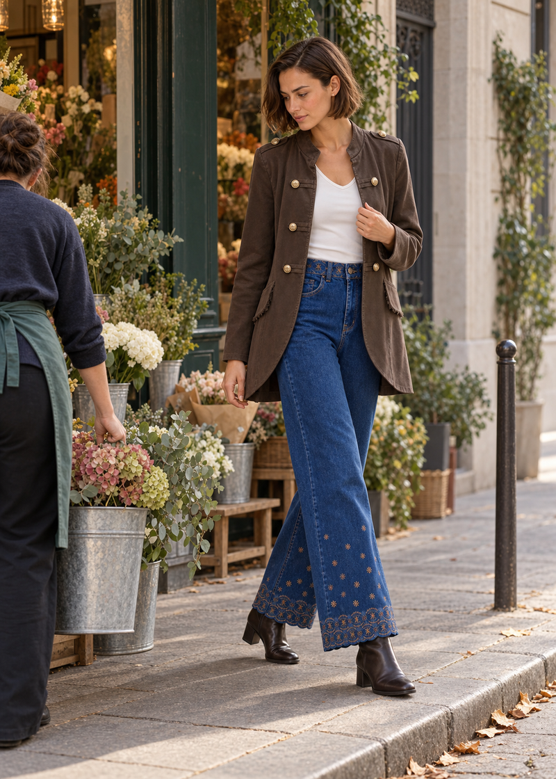 Chaqueta alamares larga