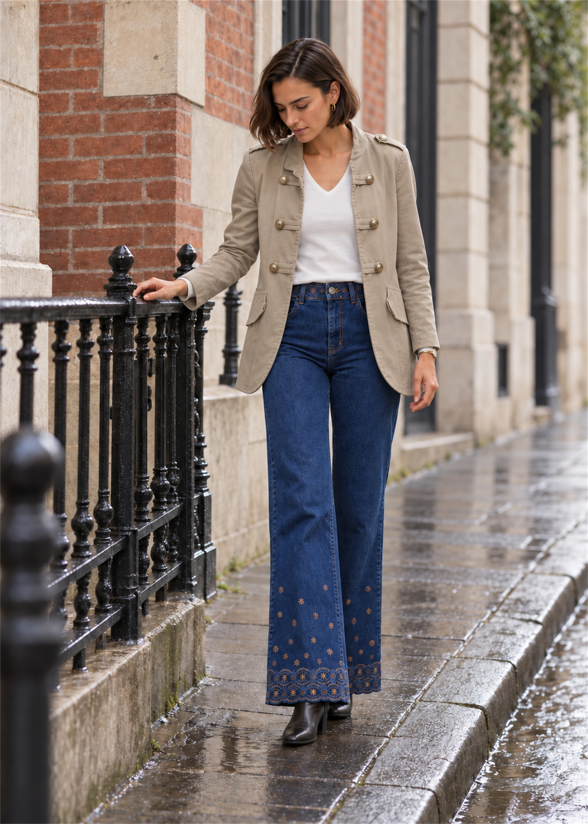 Chaqueta alamares larga