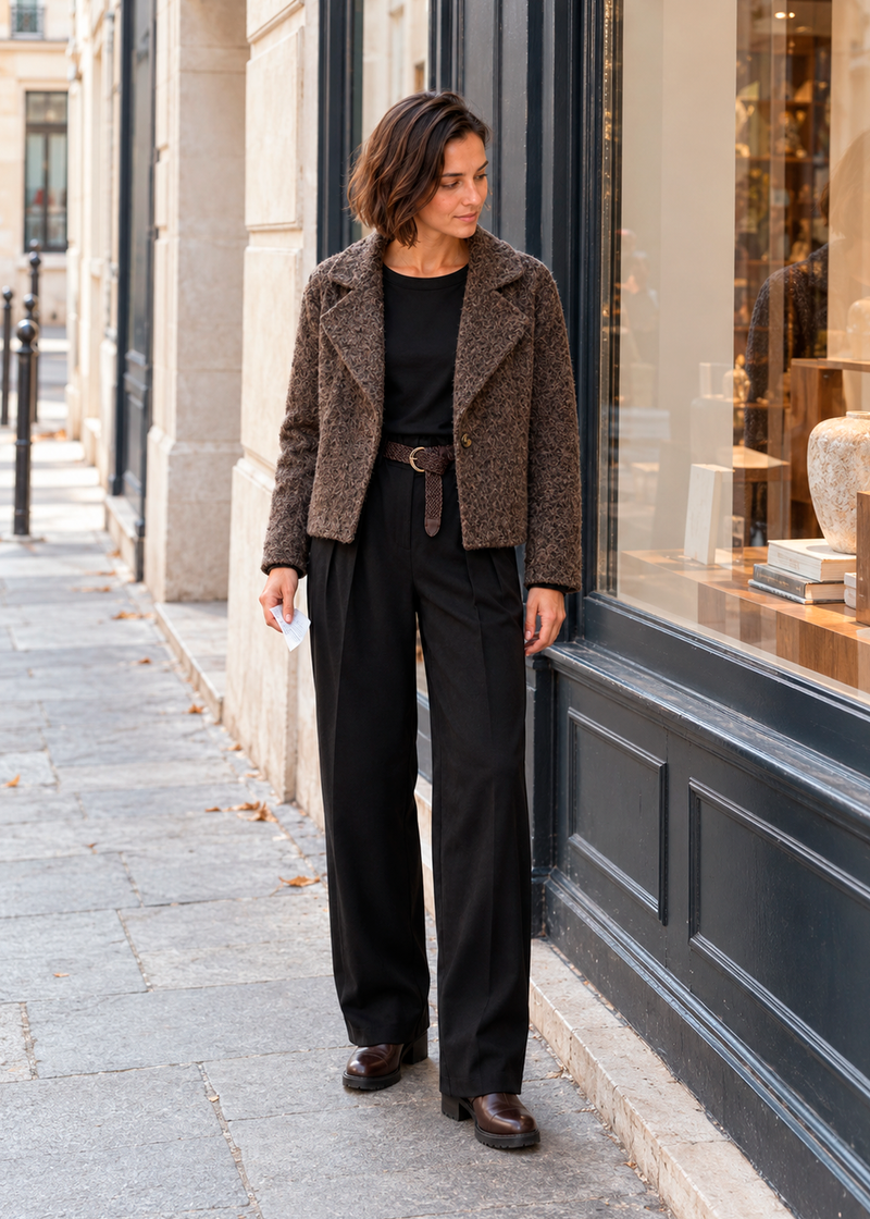 Chaqueta efecto mohair