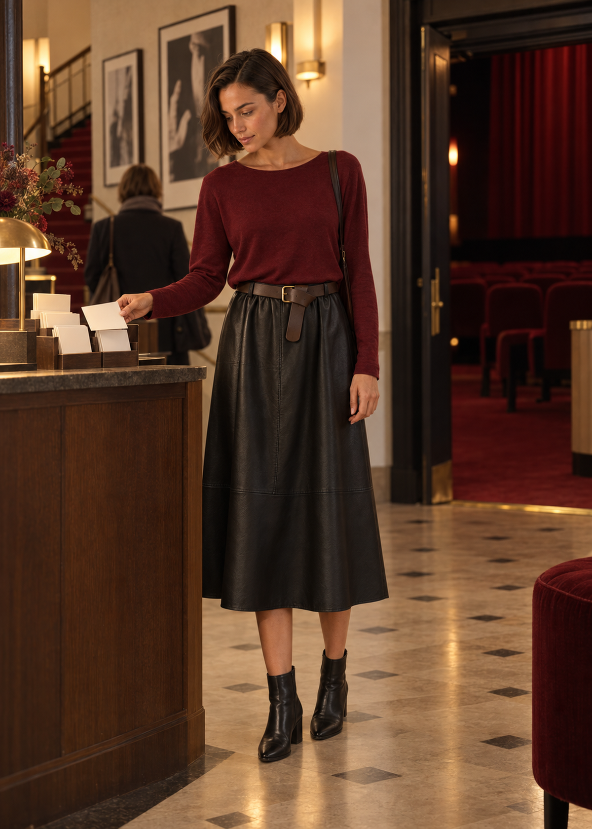 Faux leather skirt