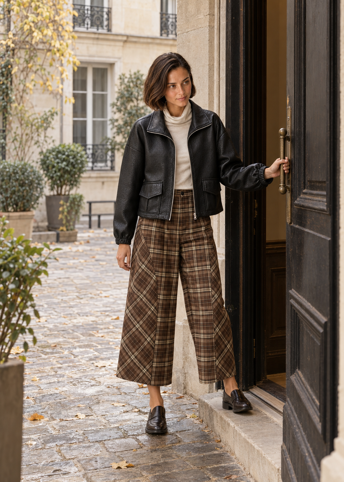 Pantalones cuadros anchos