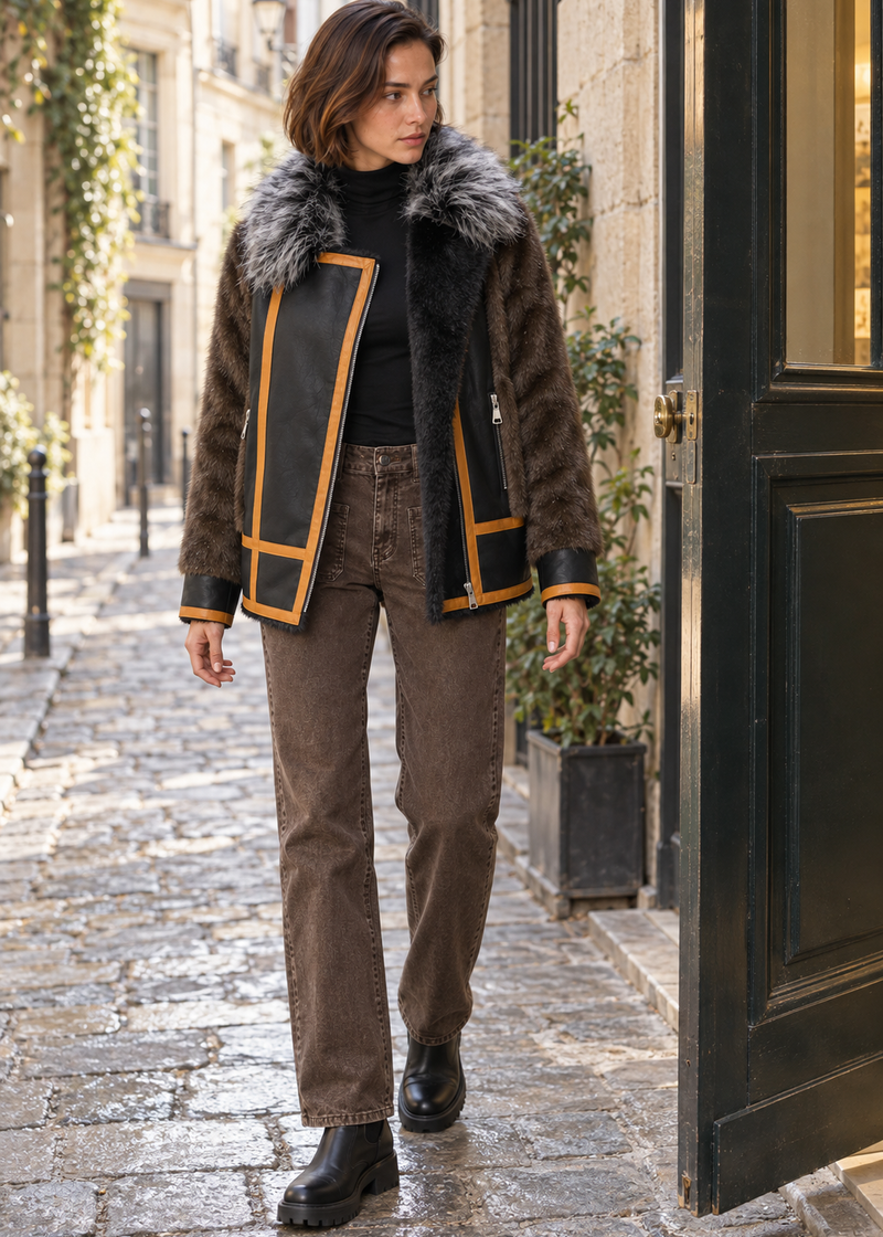Chaqueta combinada pelo