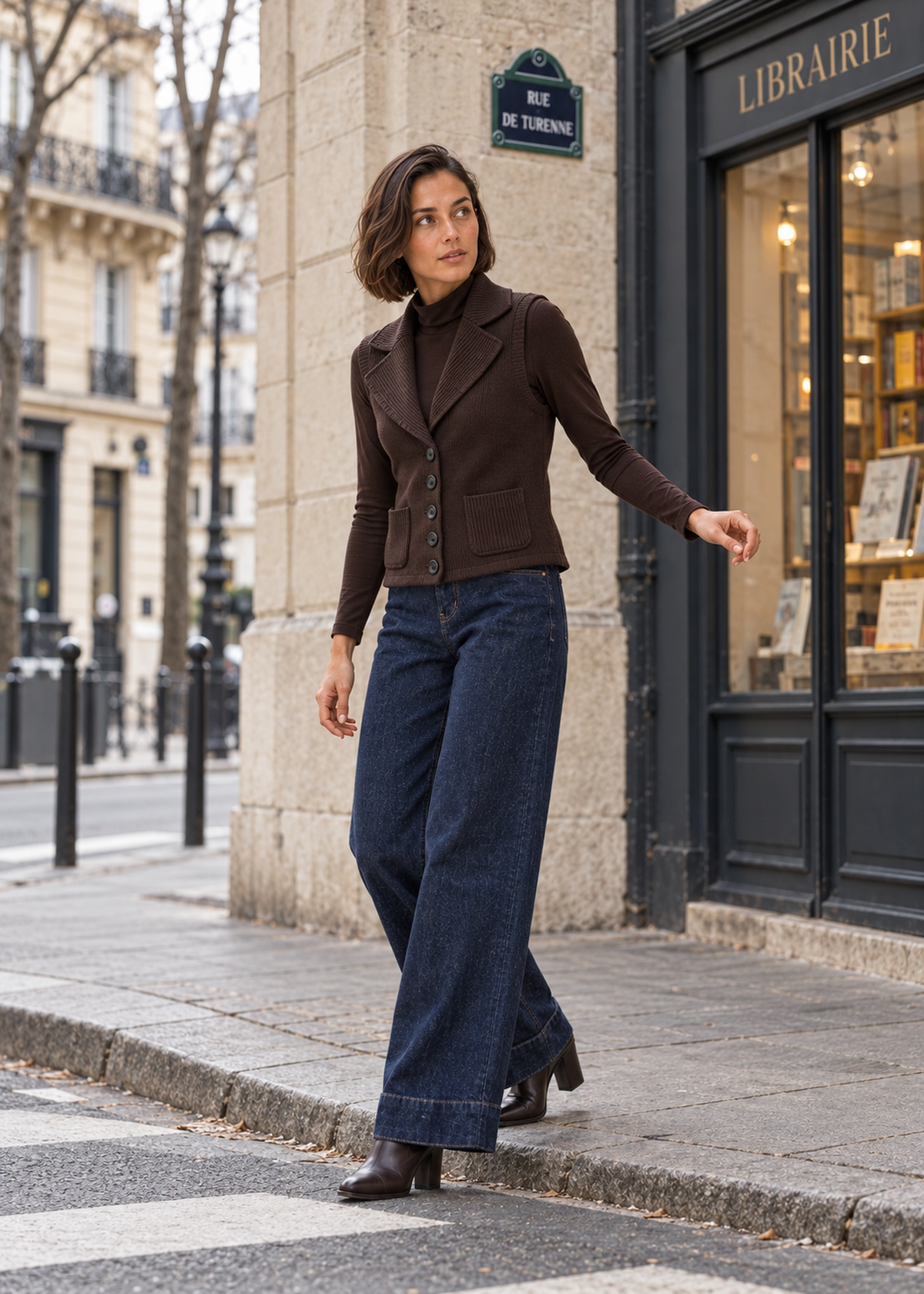 Chaleco tricot bolsillos