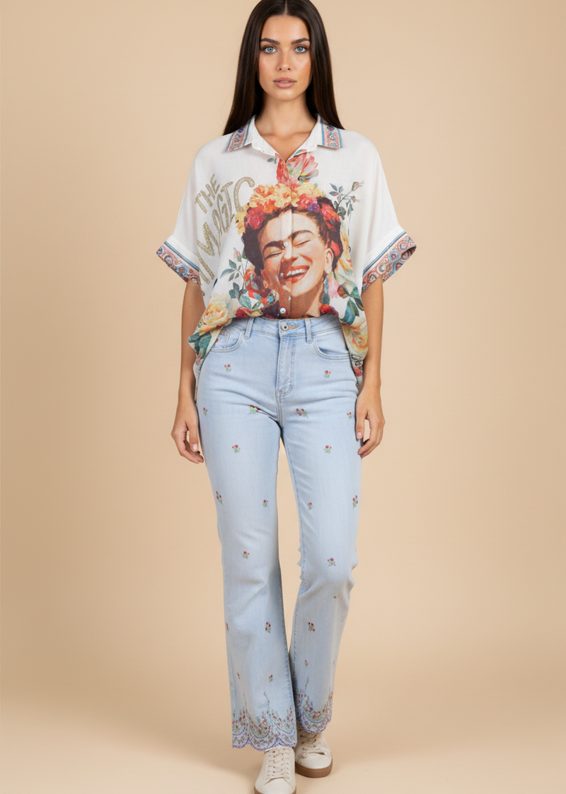 Camisa oversize estampada