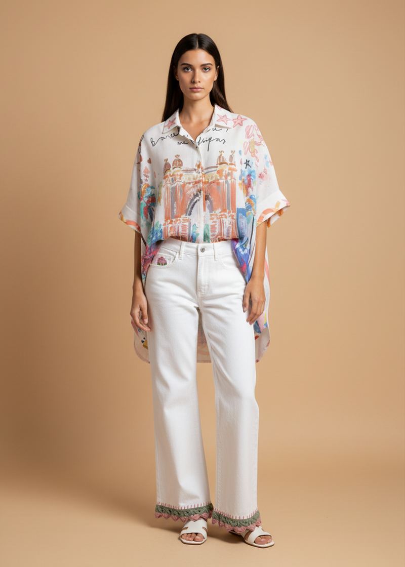 Camisa oversize estampada