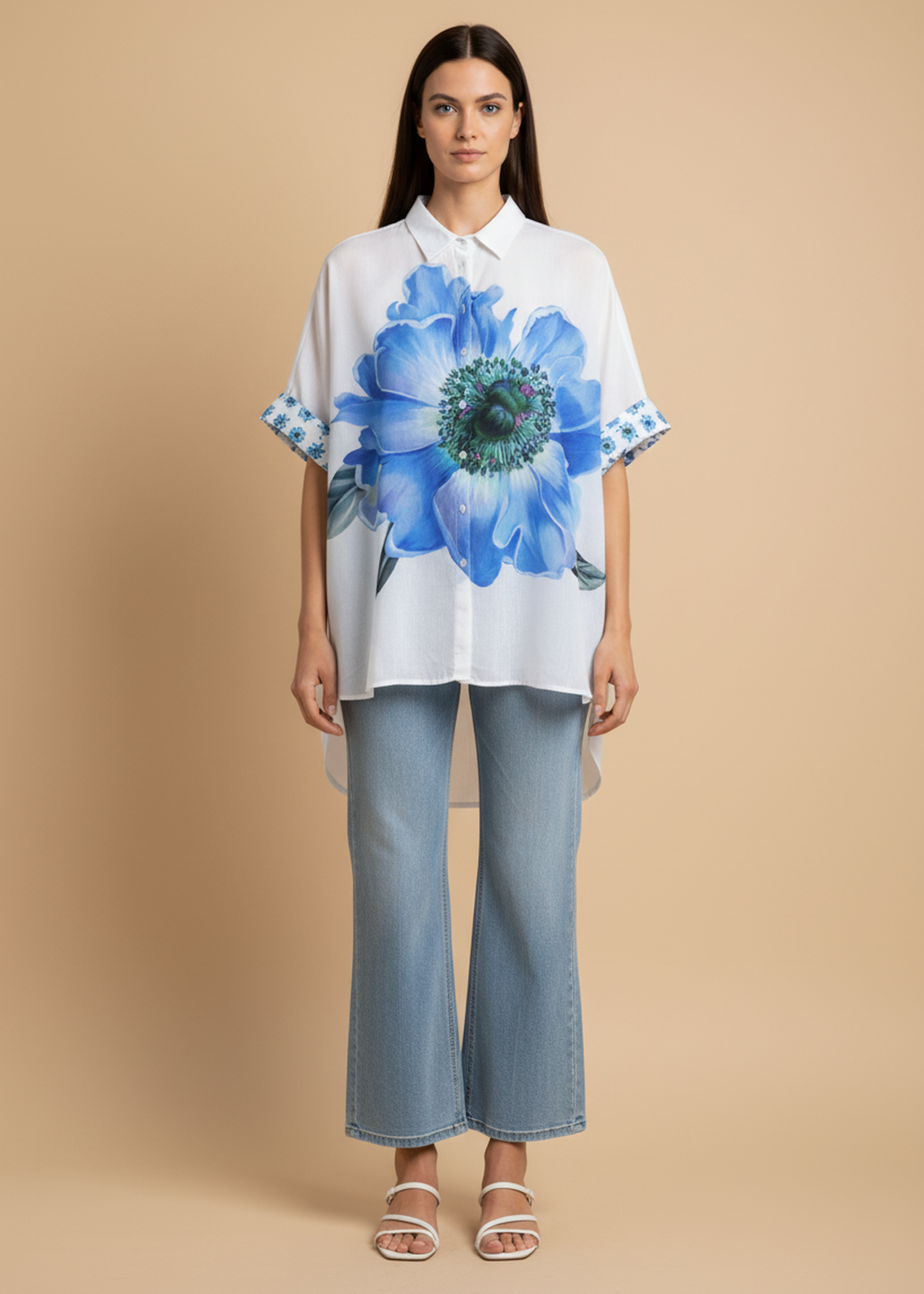 Camisa oversize flor