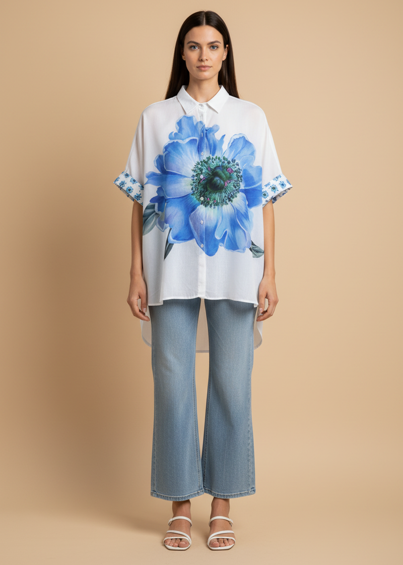 Camisa oversize flor