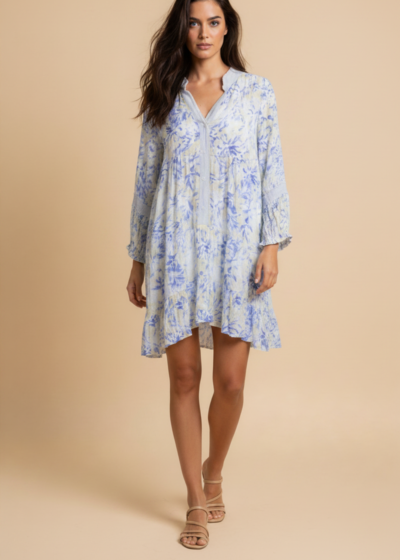 Vestido estampado corto