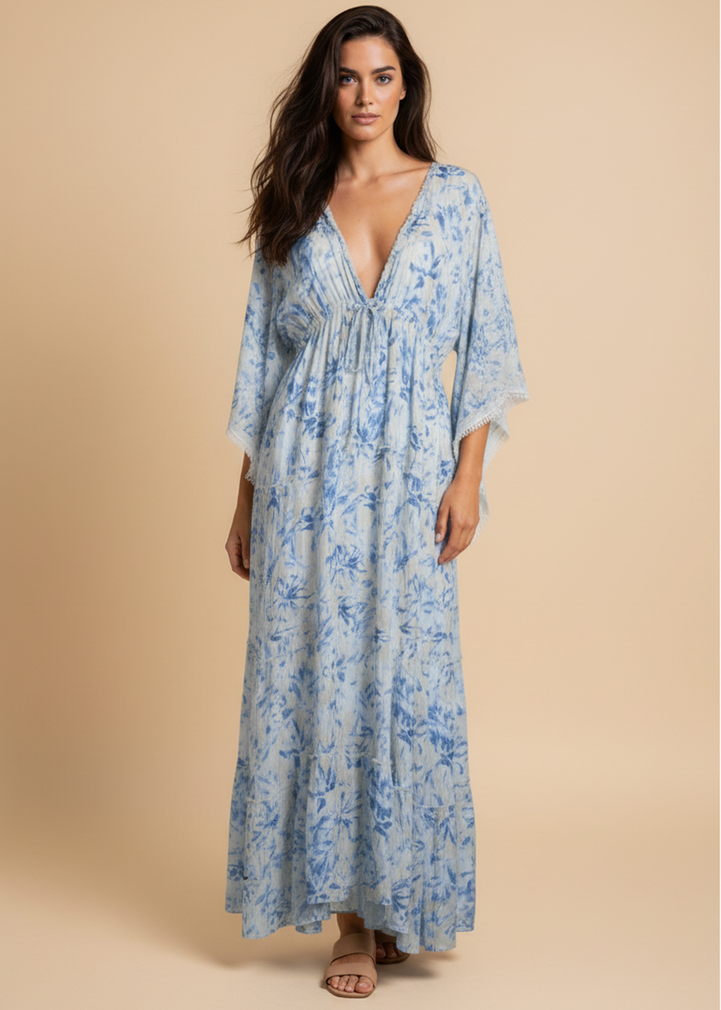 Vestido estampado largo