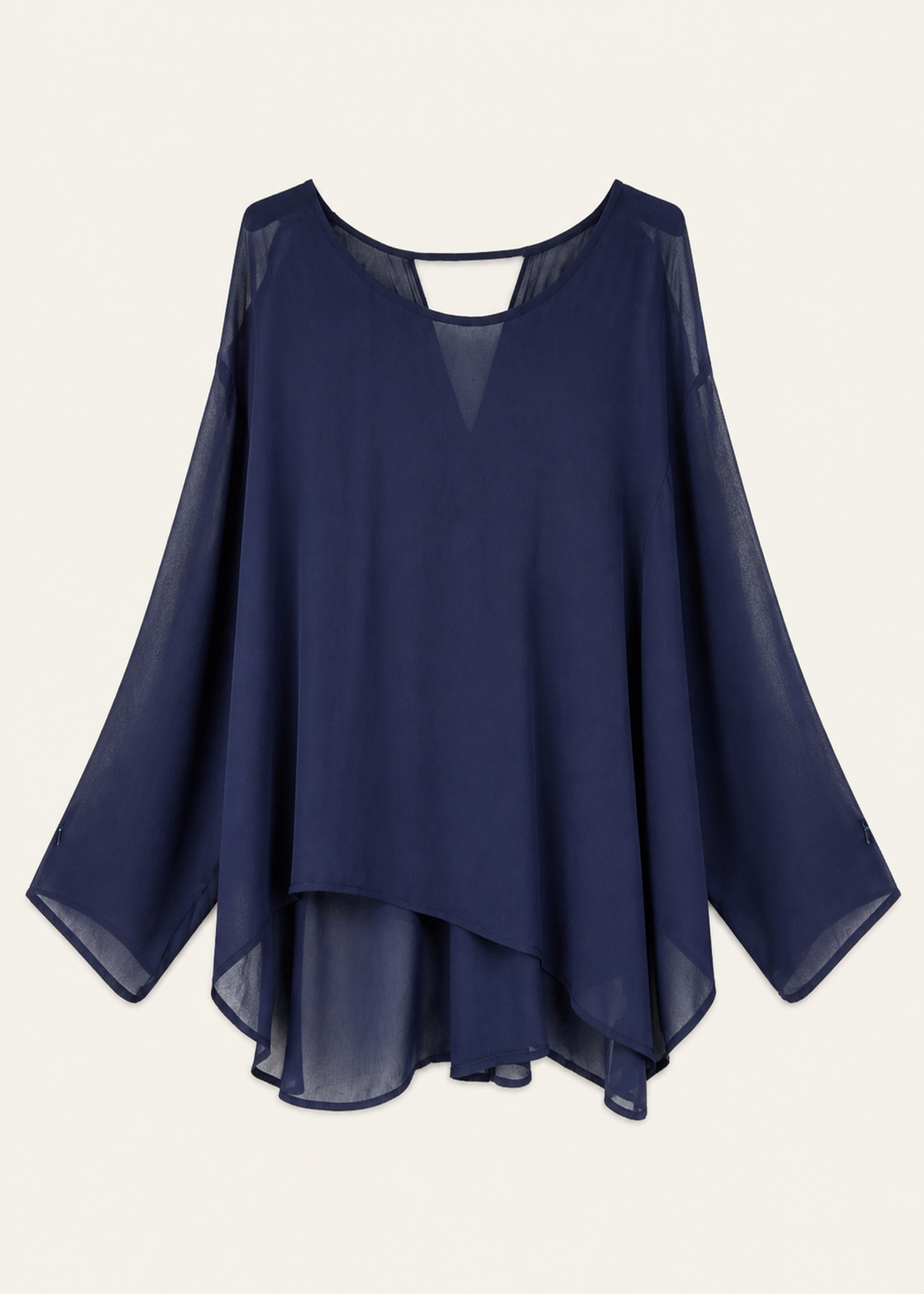 Blusa seda espalda punta