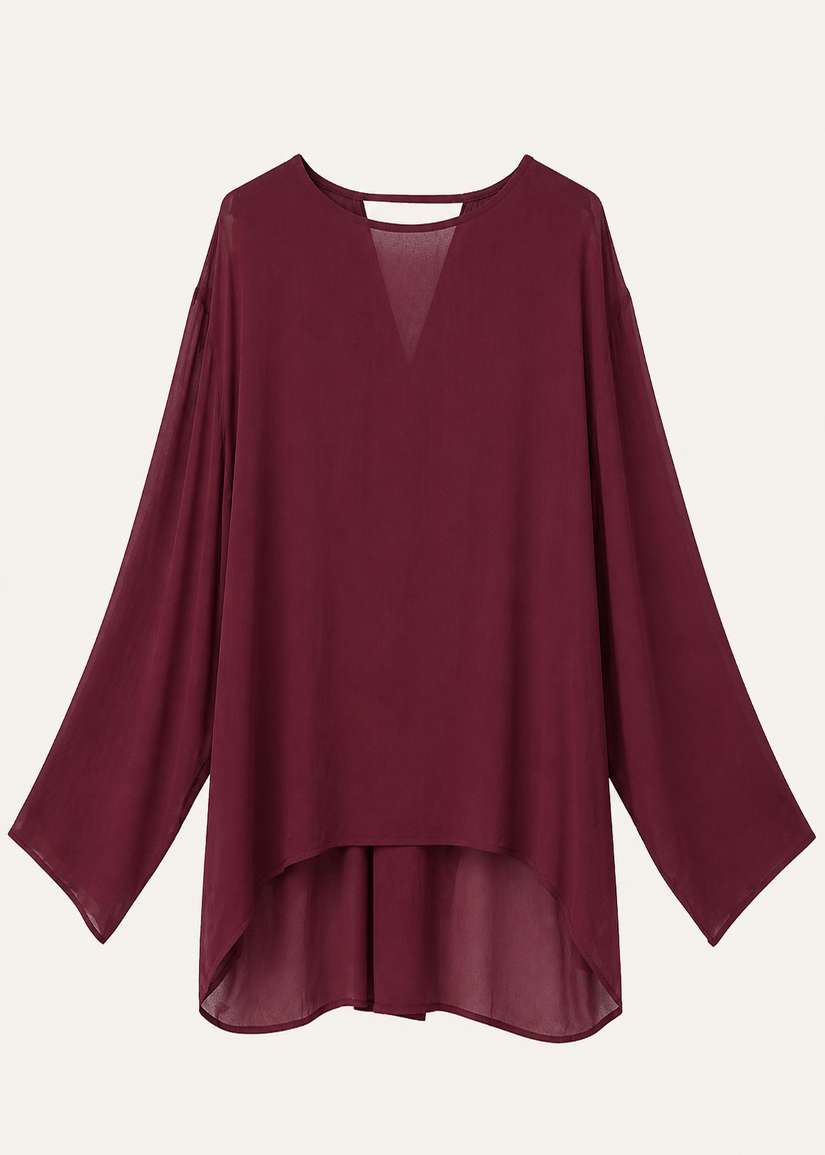 Blusa seda espalda punta