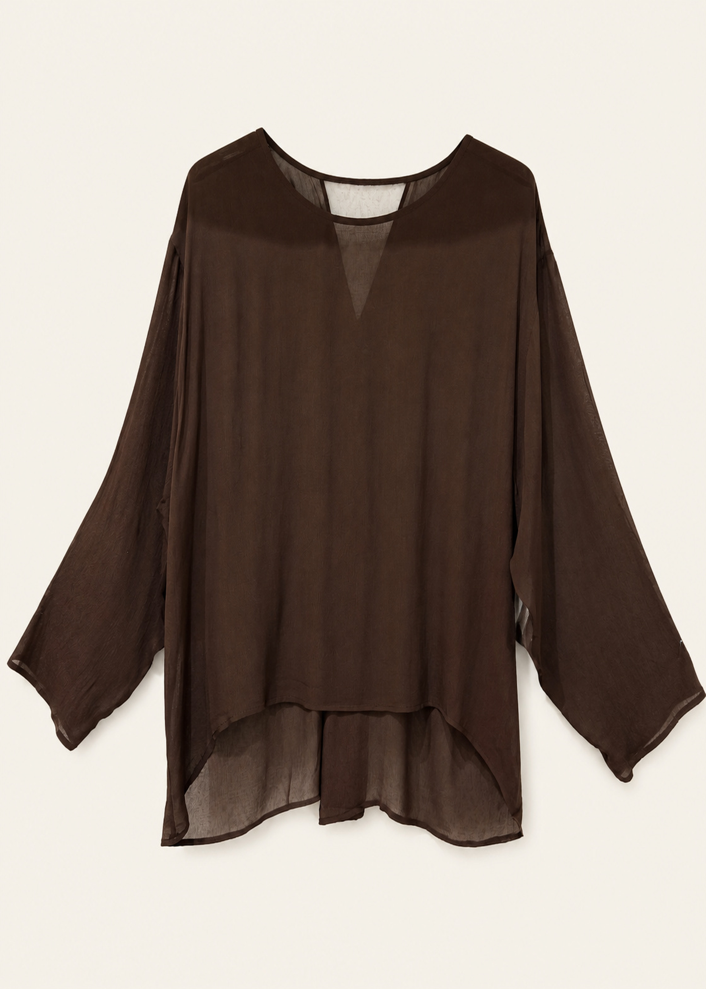 Blusa seda espalda punta