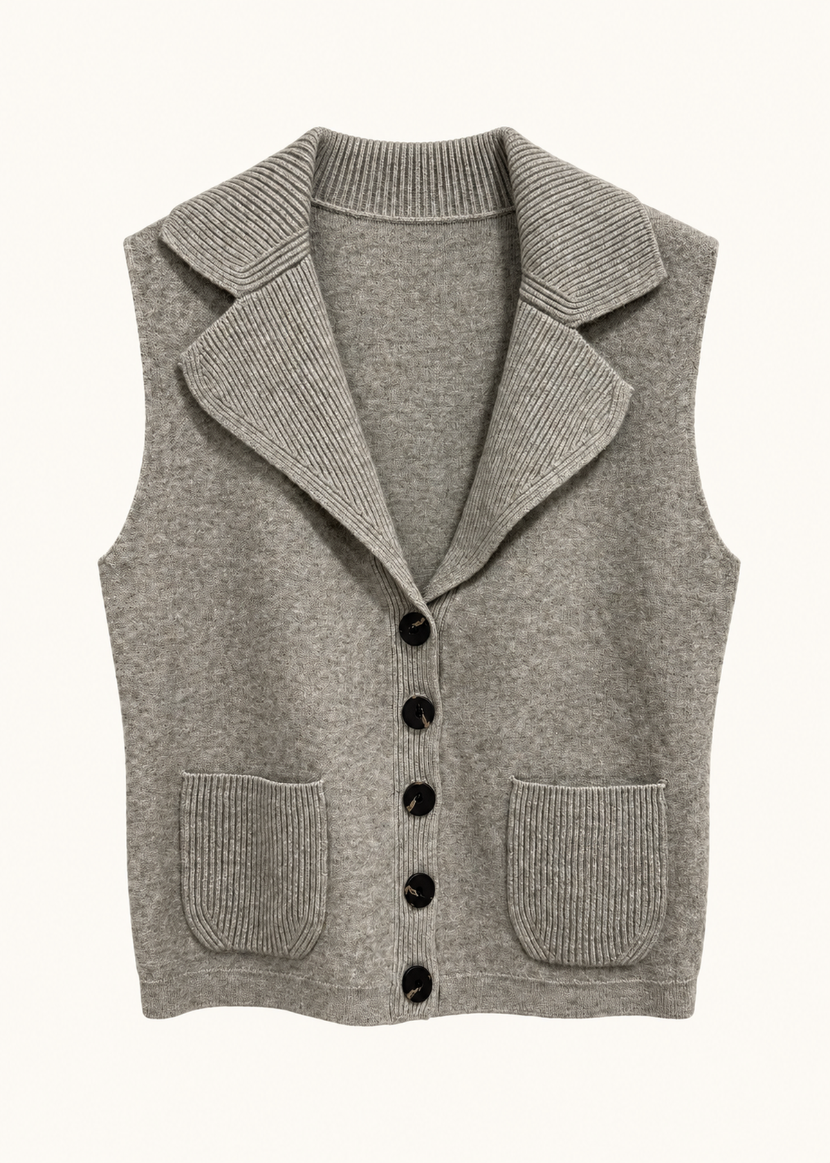 Chaleco tricot bolsillos