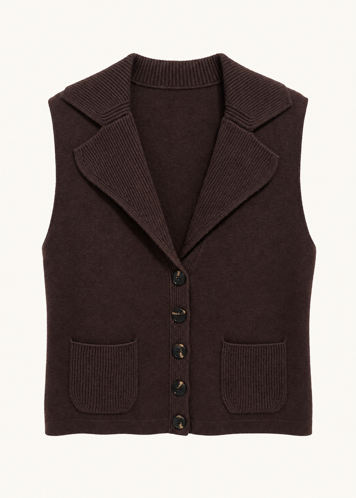 Chaleco tricot bolsillos