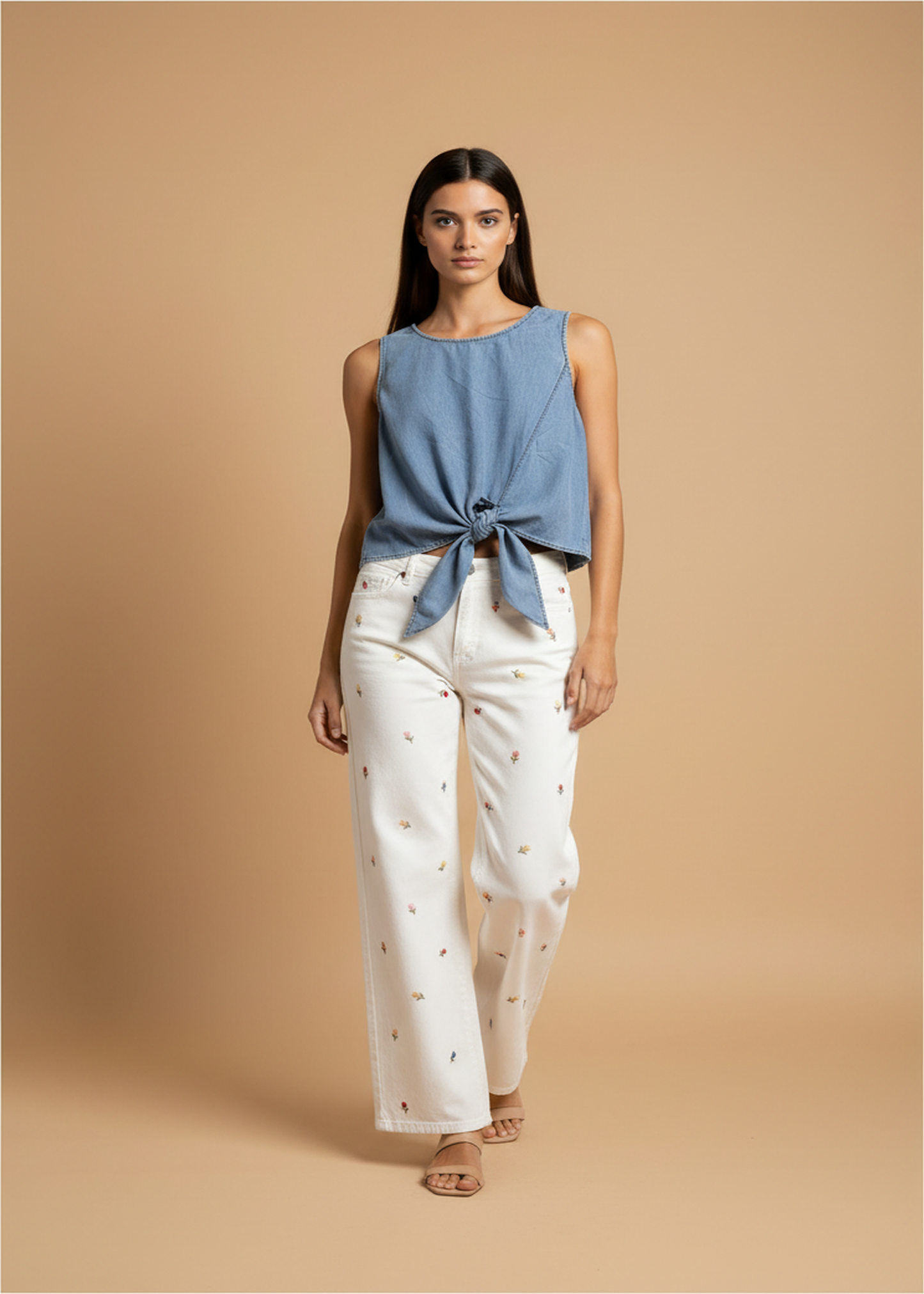 Top denim nudo