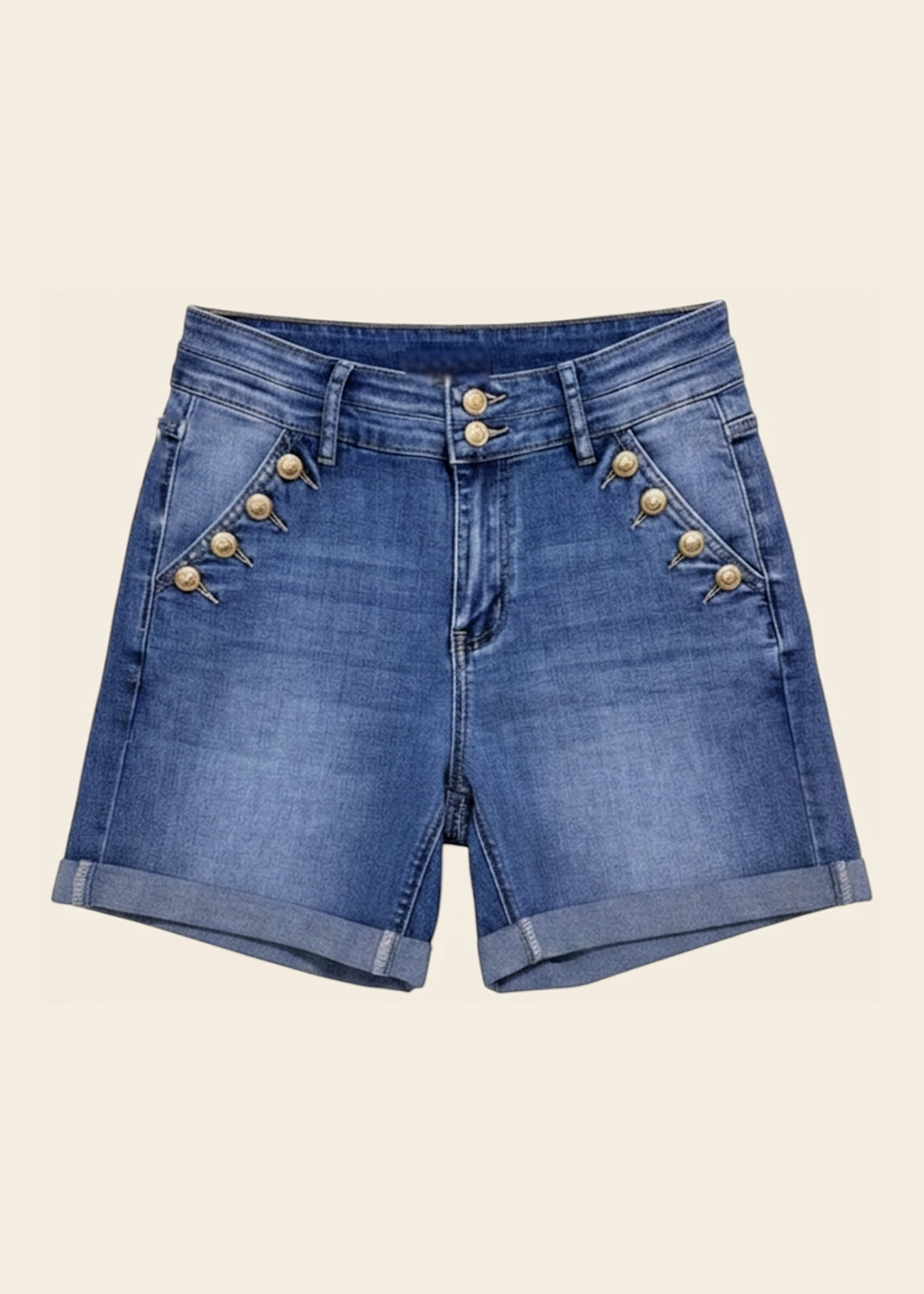 Short denim botones