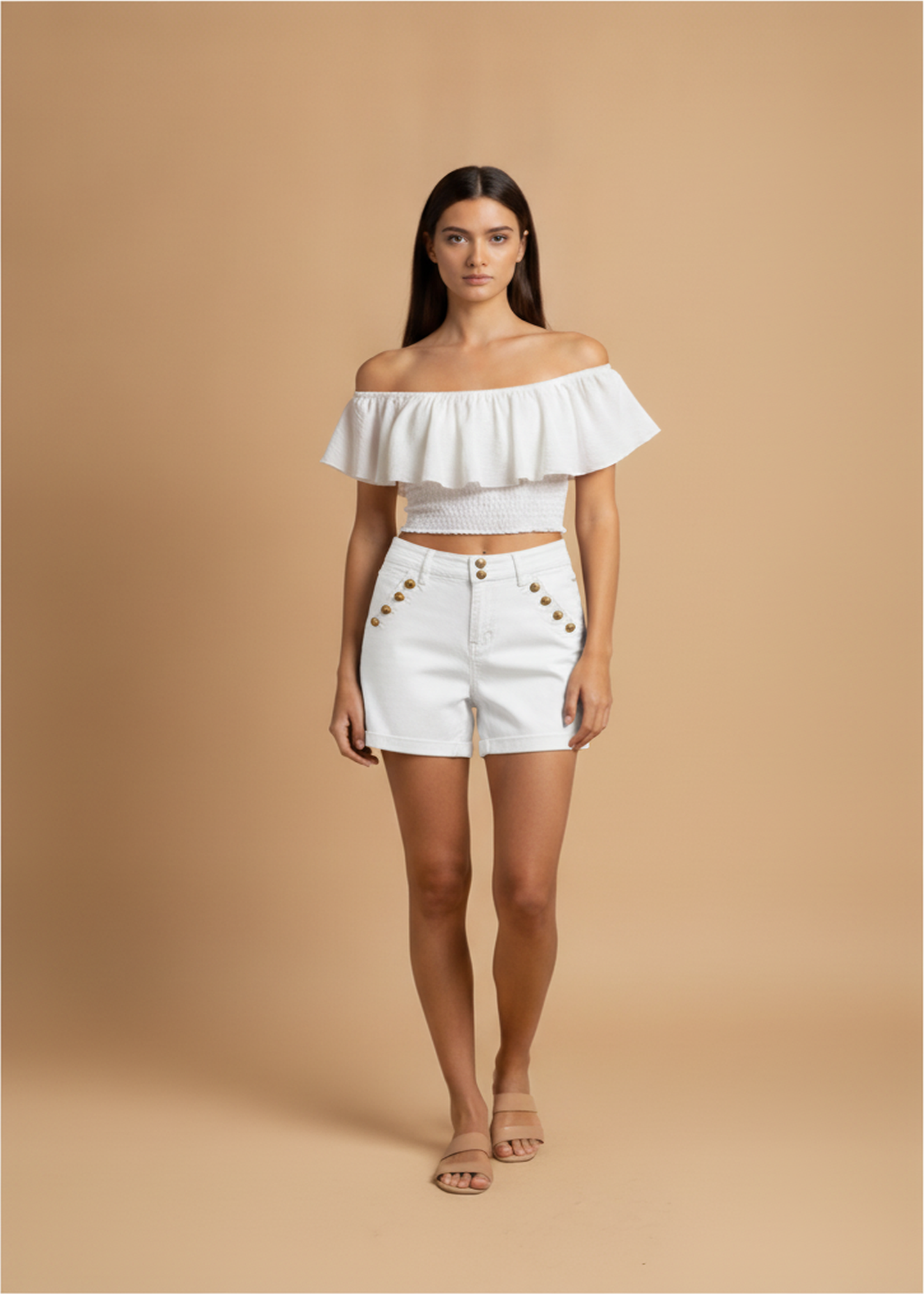 Short denim botones