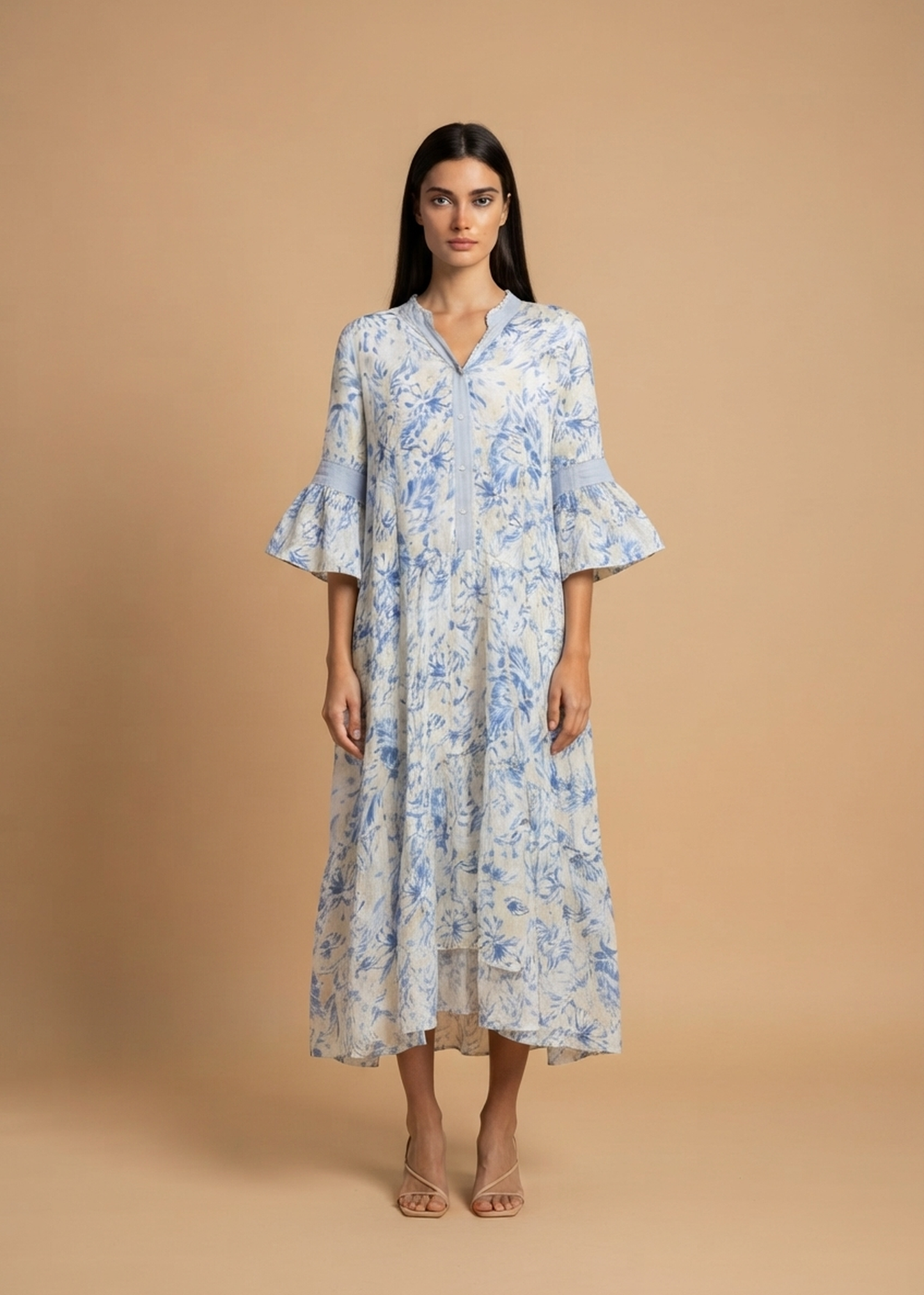 Vestido estampado largo