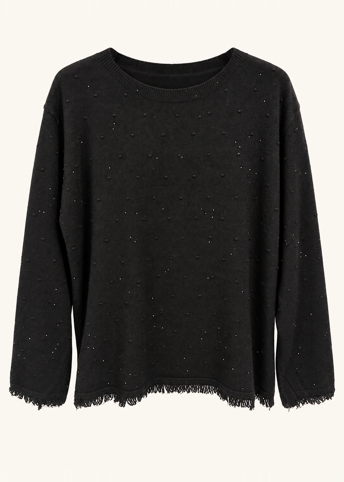 Jersey brillante flecos