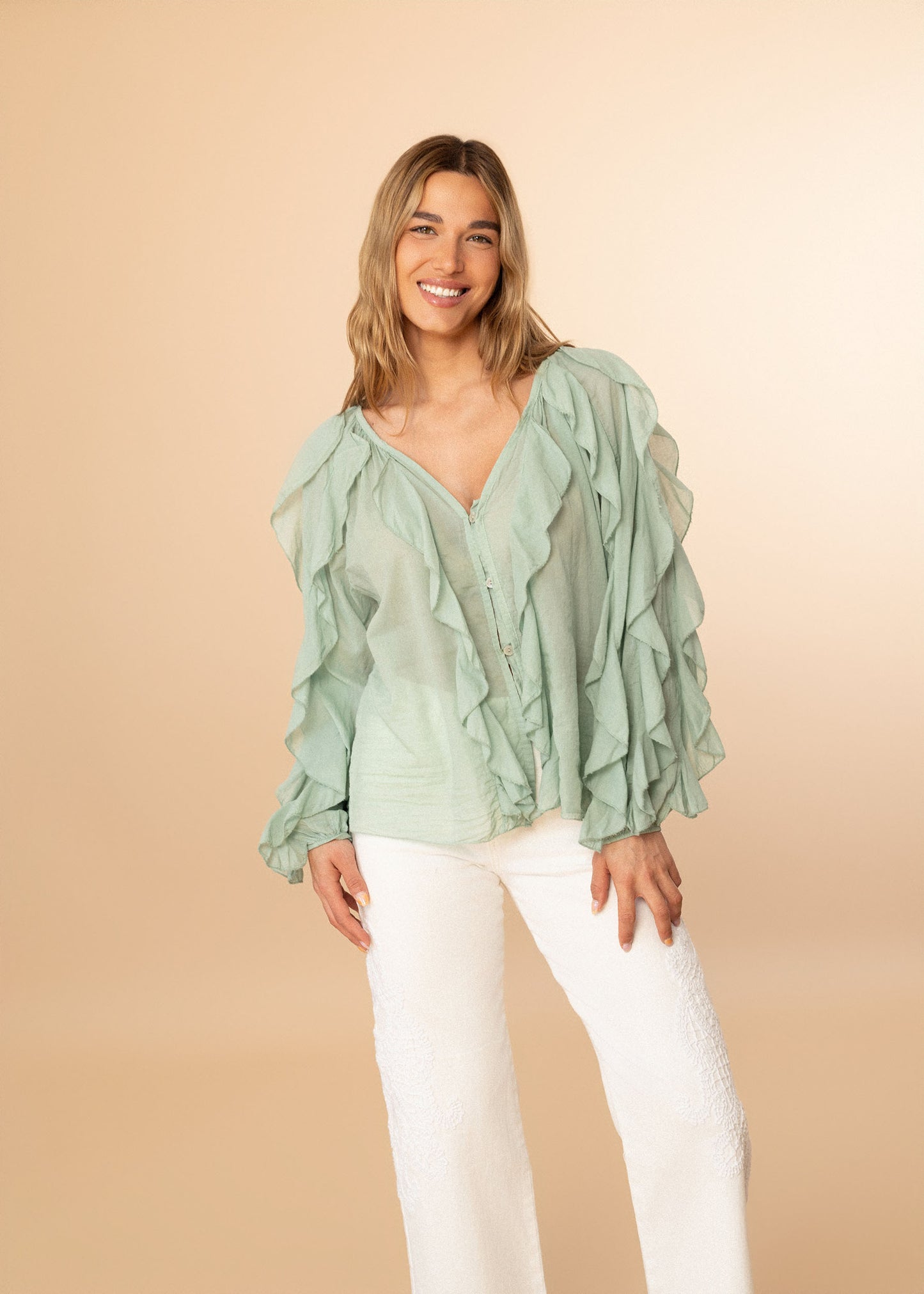 Blusa volantes voile