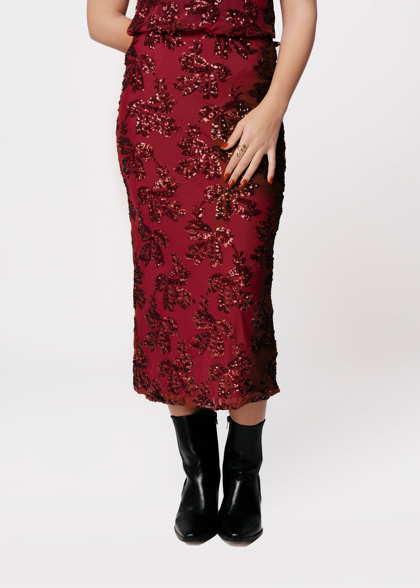 Falda devoré lentejuelas