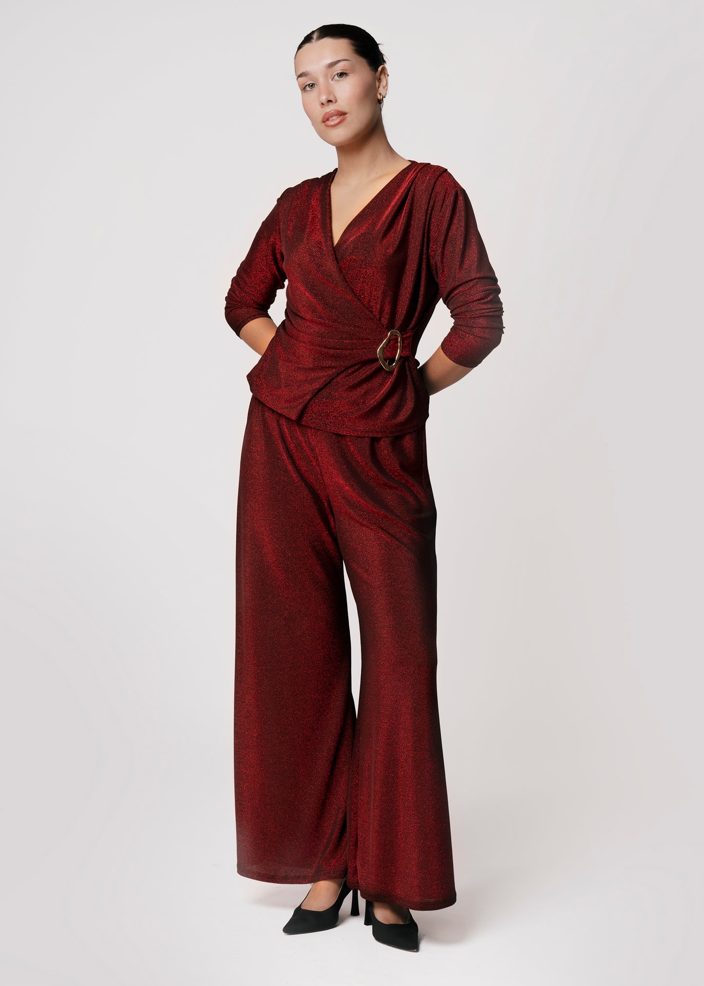 Pantalones lurex palazzo