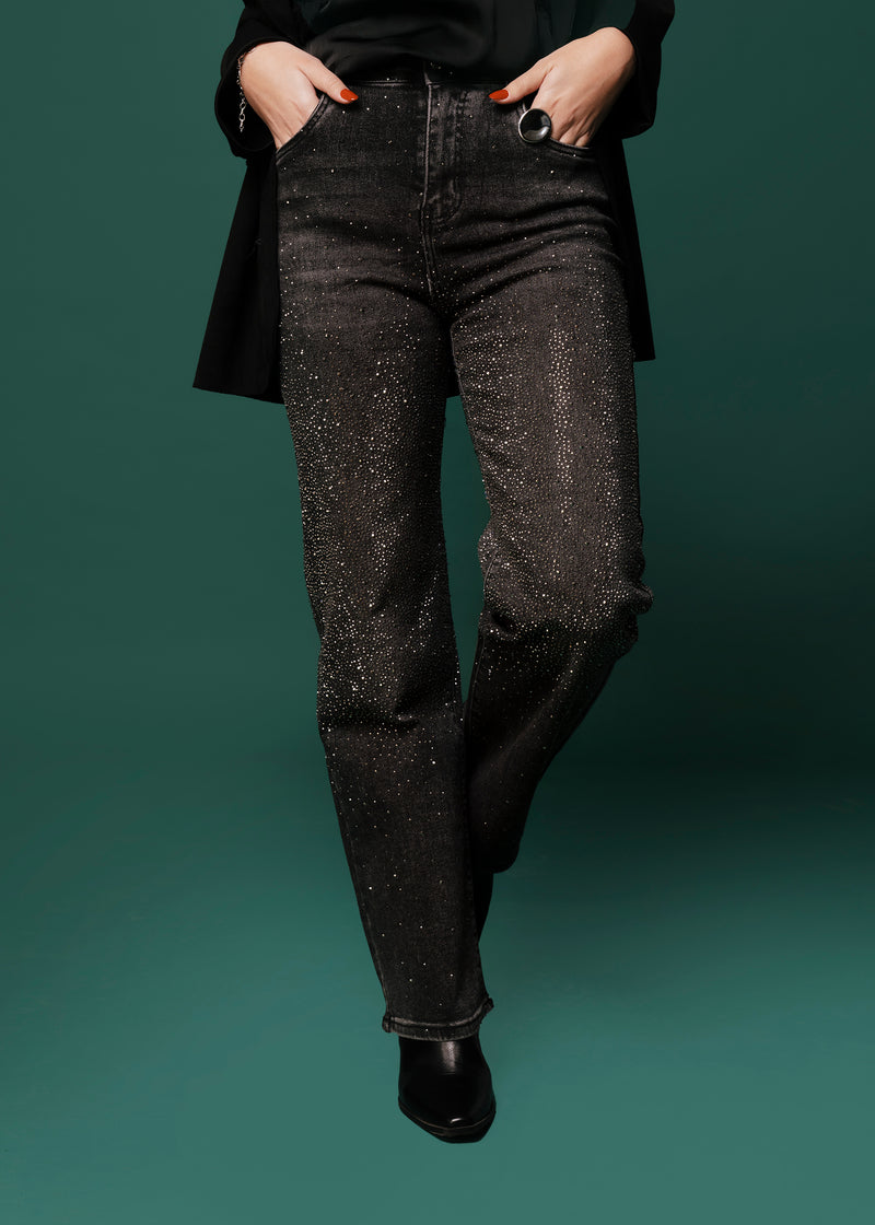 Straight shimmering jeans
