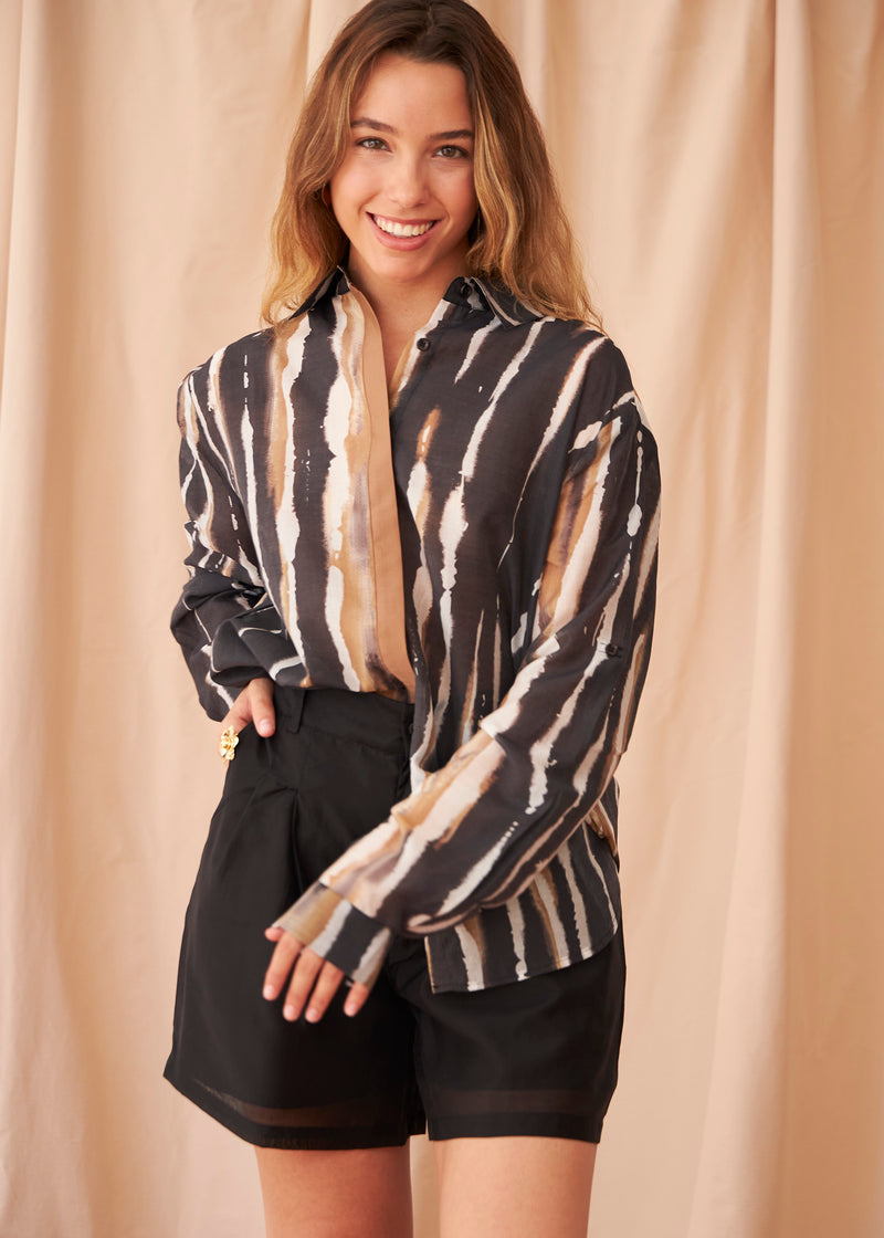 Printed organza shirt