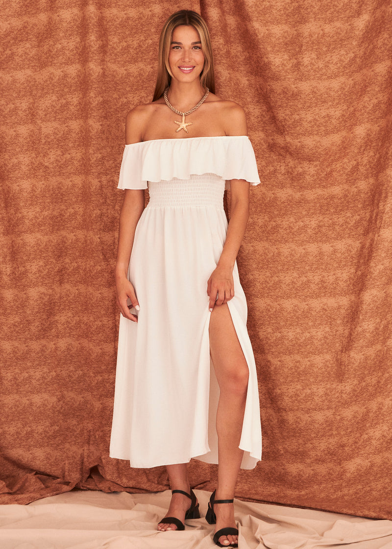 Ruffled gathered dress