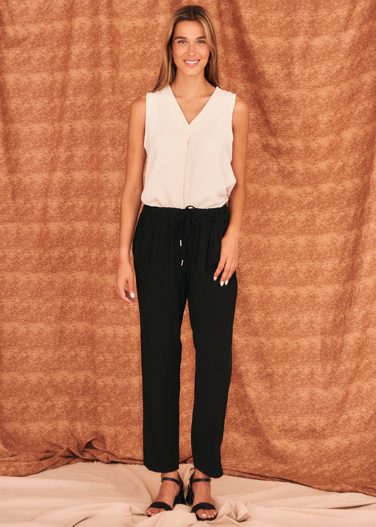 Flowy top with wide straps