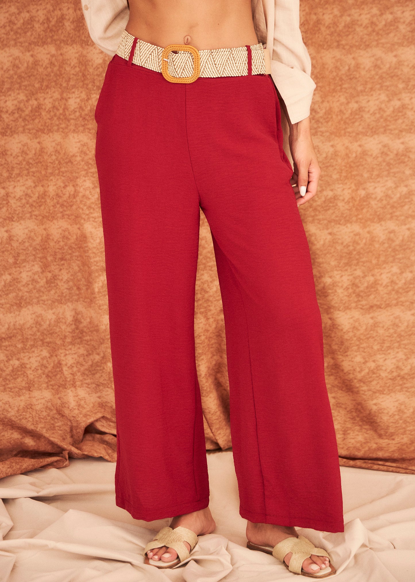 Flowy trousers with belt