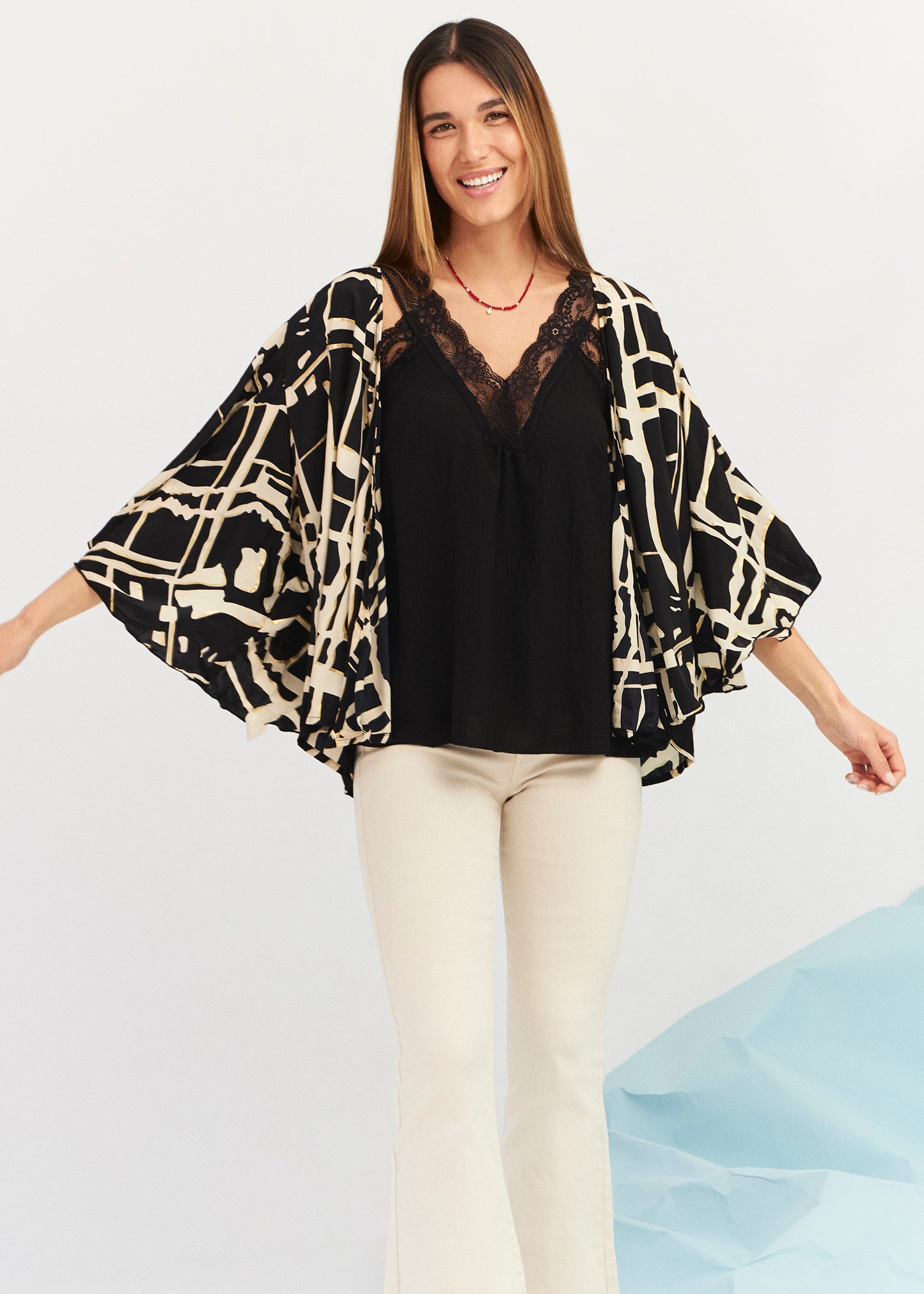 Printed kimono