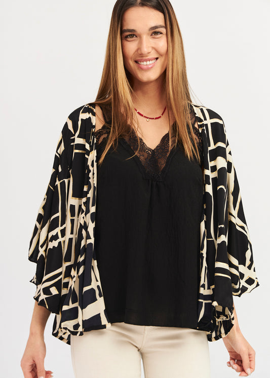Printed kimono