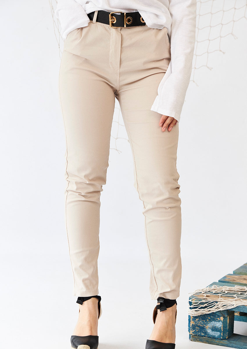 Belted chino pants