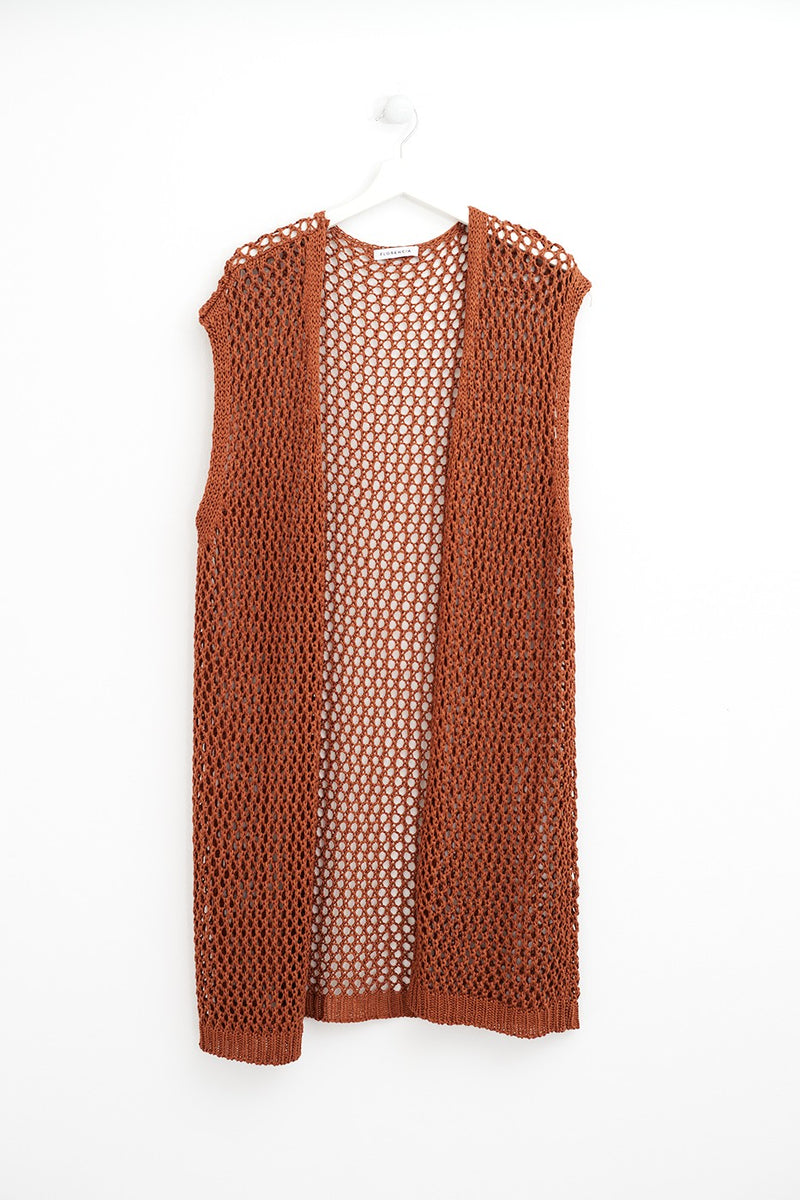 Chaleco crochet largo